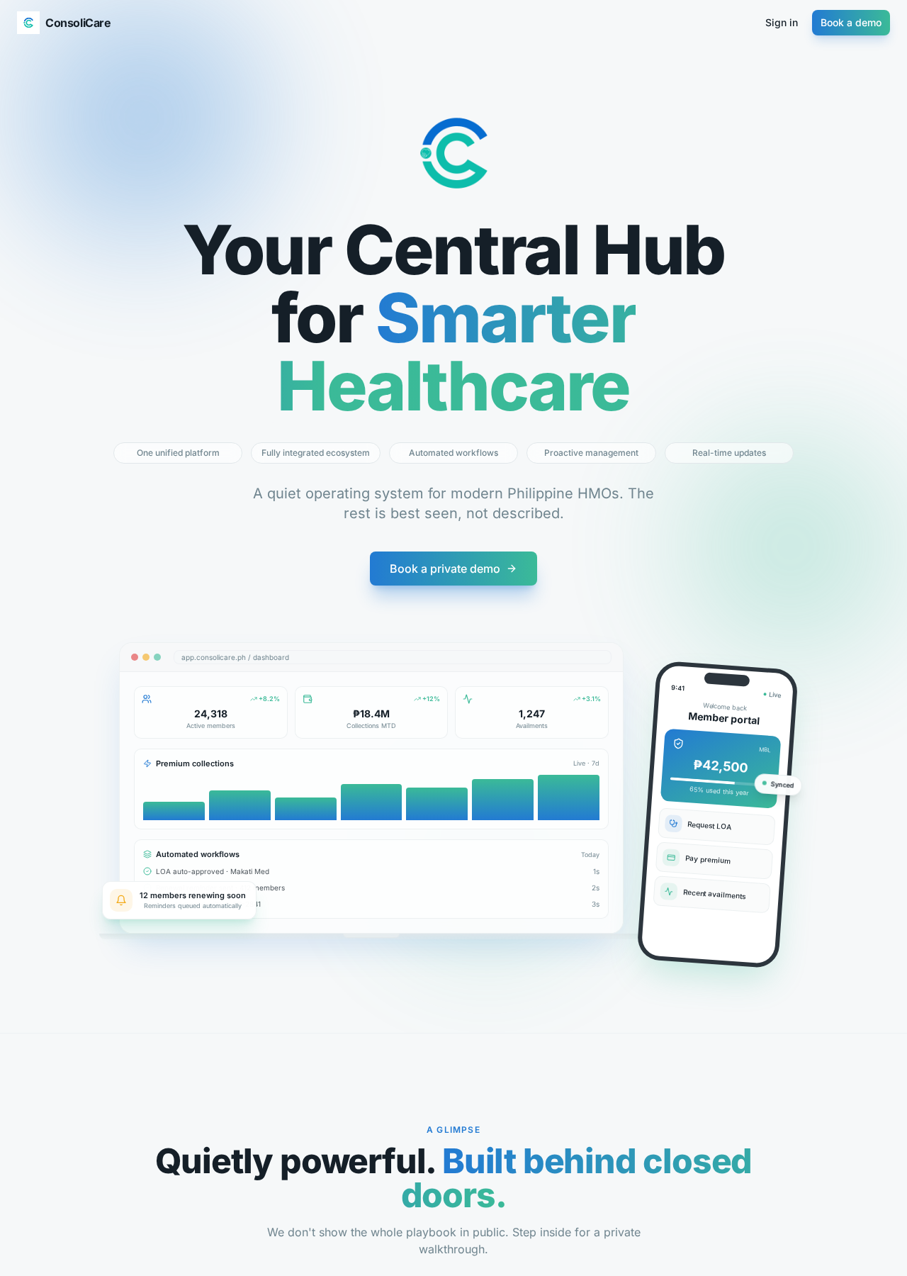 ConsoliCare live website preview